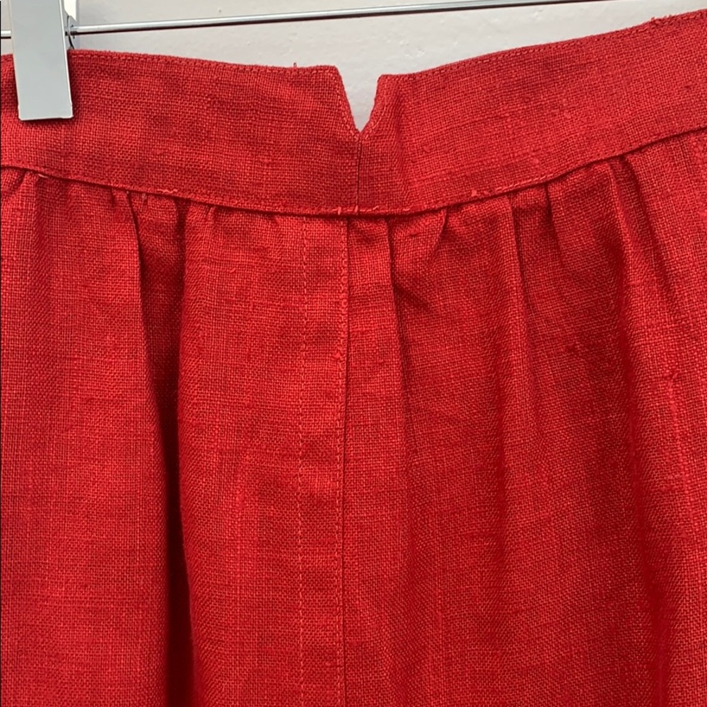 Liz Claiborne Bright Red Button-Front A-Line Skirt - Picture 5 of 6